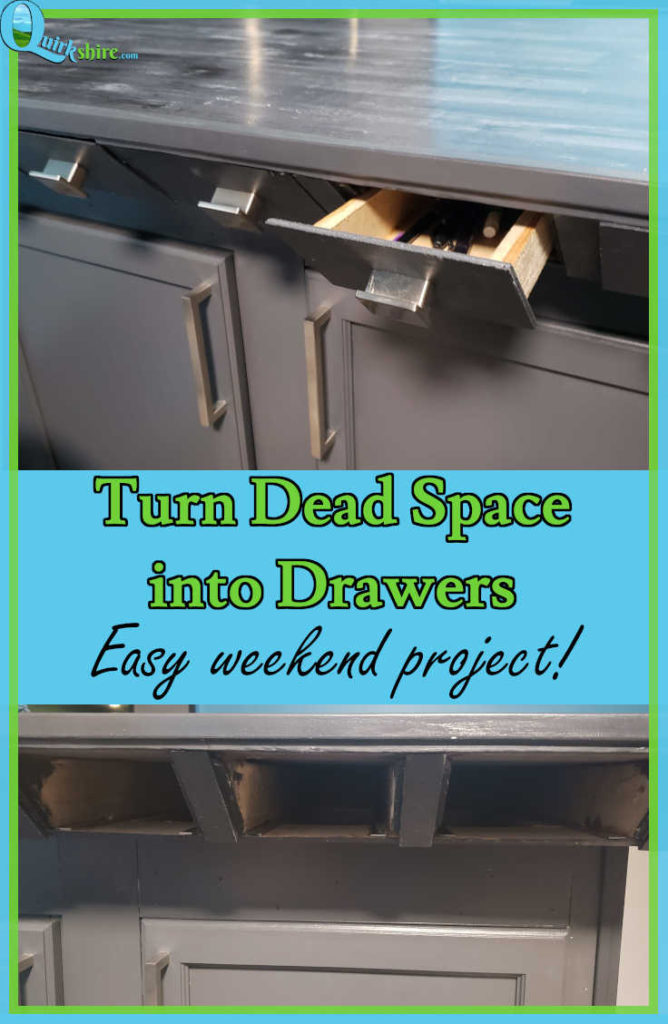 DIY Custom drawers. Turn dead space into drawers with this easy weekend project!