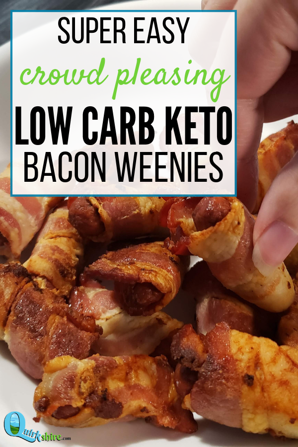 Bacon wrapped weenies are a super easy low carb keto friendly appetizer that's sure to be a party favorite!