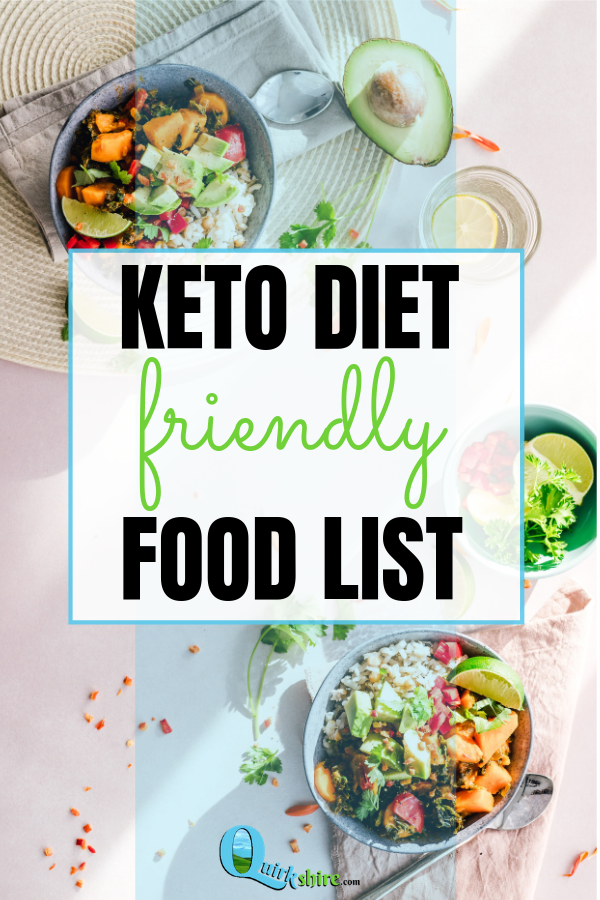 Keto-friendly food list Pin from Quirkshire.com