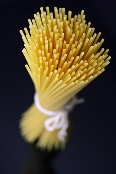 bundle of dry pasta