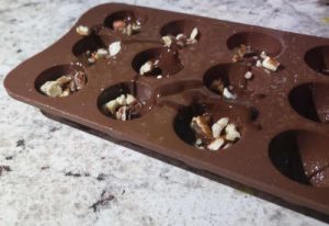 keto dark chocolate nut balls: nut layer