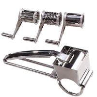 Rotary Cheese Grater - LOVKITCHEN Cheese Cutter Slicer Shredder with 3 Interchanging Rotary Ultra Sharp Cylinders Stainless Steel Drums & Slicer