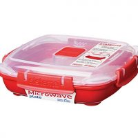 Sistema Microwave Cookware Plate, Small, 14.8 Ounce/ 1.85 Cup, Red