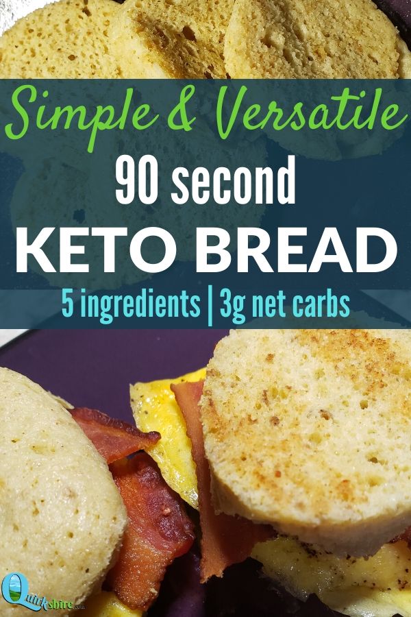 This 90 second keto bread is super versatile. It toasts up perfect and can be used for any low carb sandwich! #ketobread #ketolife #lowcarbrecipes #ketorecipes