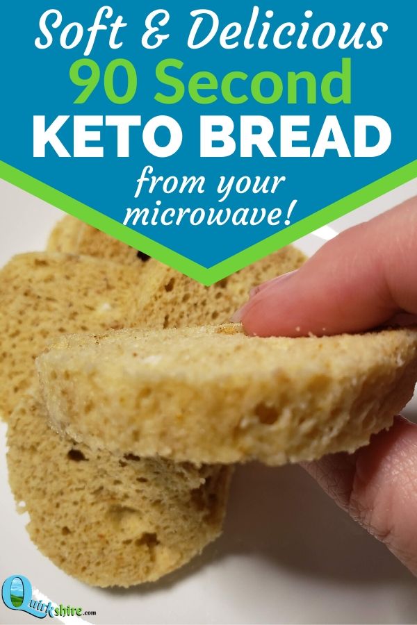 This 90 second keto bread incredibly easy to make. It's the perfect way to enjoy a low carb sandwich in a flash! #ketobread #lowcarbrecipes #ketogeniclife