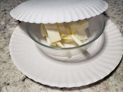 easy trick to melt butter in the microwave without the mess!