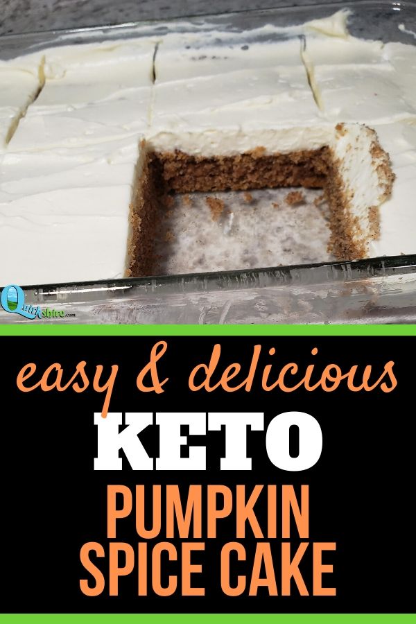Enjoy this incredibly delicious keto pumpkin spice cake with no guilt! It's only 7g net carbs per slice and it's so good, you won't even believe it's low carb! #keto #ketodesserts #lowcarbrecipes #ketolife