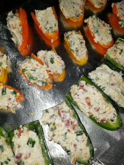 filled keto pepper poppers ready for the oven