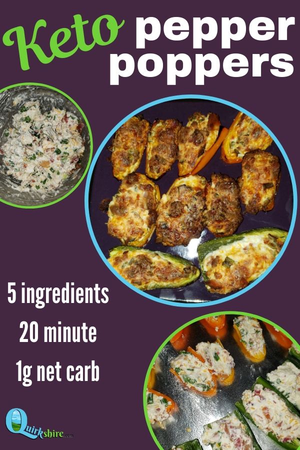 Keto Pepper Poppers make the perfect quick snack or appetizer!